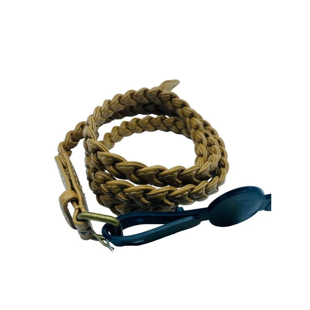 Forever‎ 21 Thin .5” Skinny Braided Belt Women XS/Small Tan Faux Leather NEW